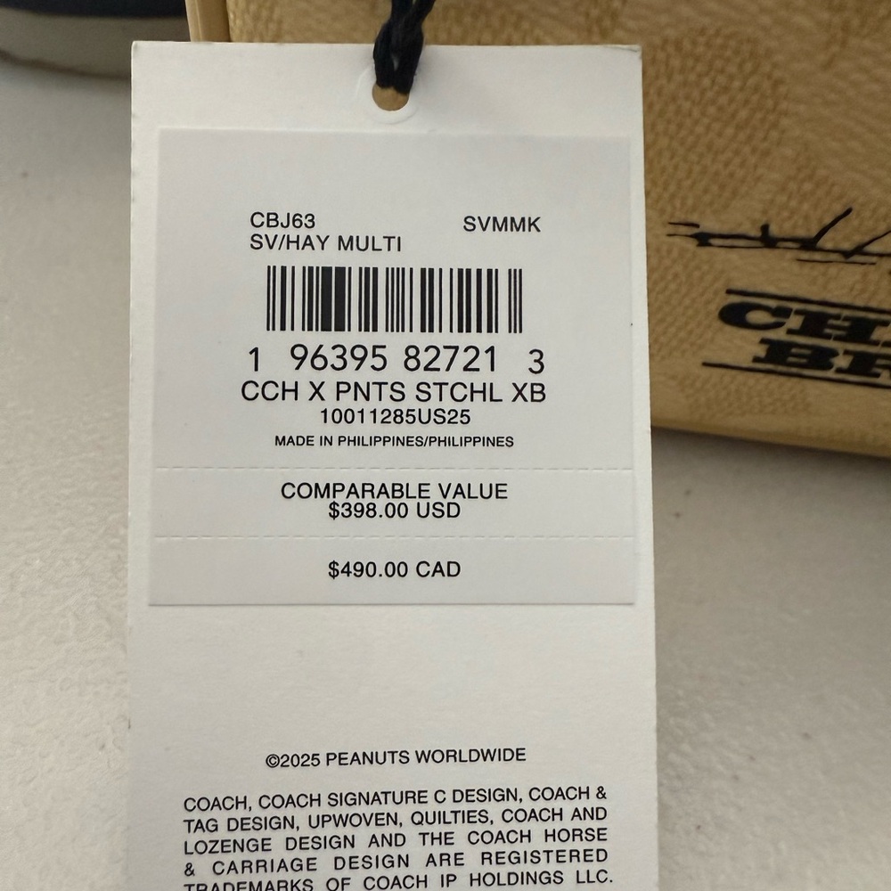 Coach X Peanuts Satchel Crossbody Bag In Signature Canvas With Charlie Brown - Picture 9 of 14